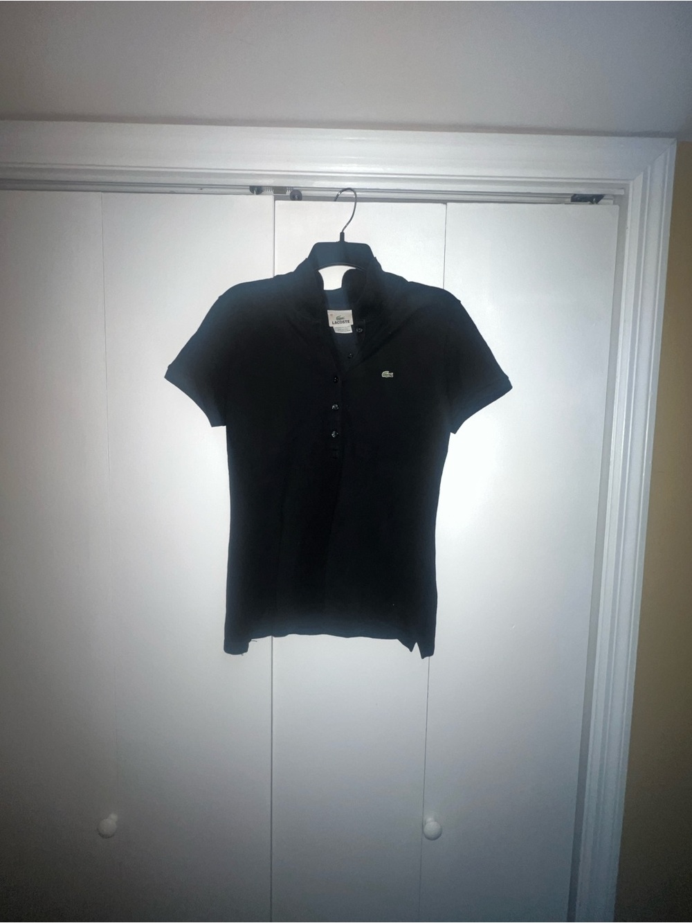 Lacoste Black Polo with Green Crocodile Logo